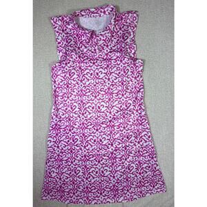 Gottex Women Sm Pink/White The Pink Santorini Golf Sleeveless V Neck Dress NWT